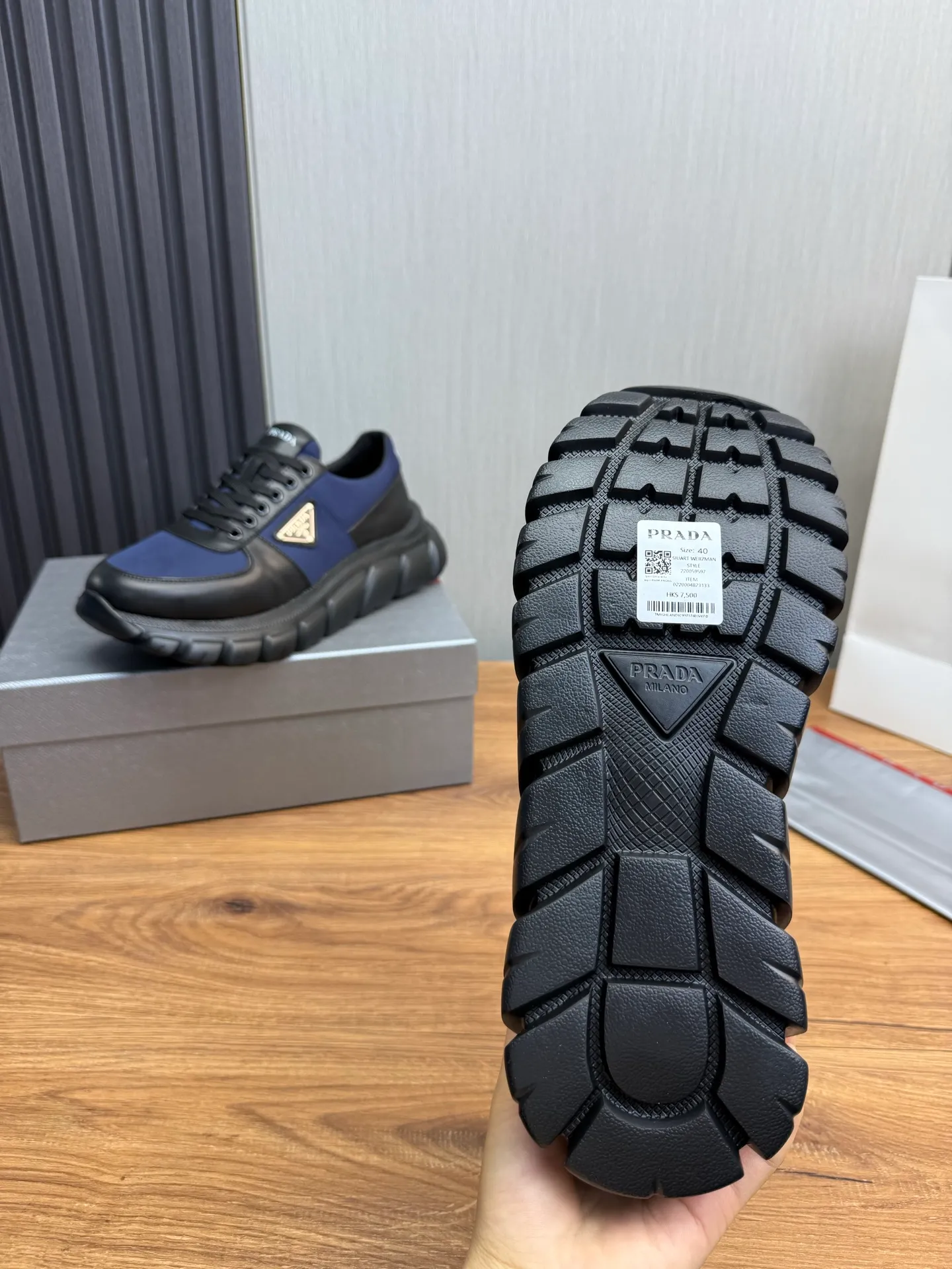 Men's shoes 💰580💰 [PRADA] Men's shoes are popular in the counter, official website is synchronized, 1 high-quality shipment ✔️Imported cowhide fabric + cowhide lining, 1🆚1 replica, original sole, 38-45 (45 customized, non-refundable)